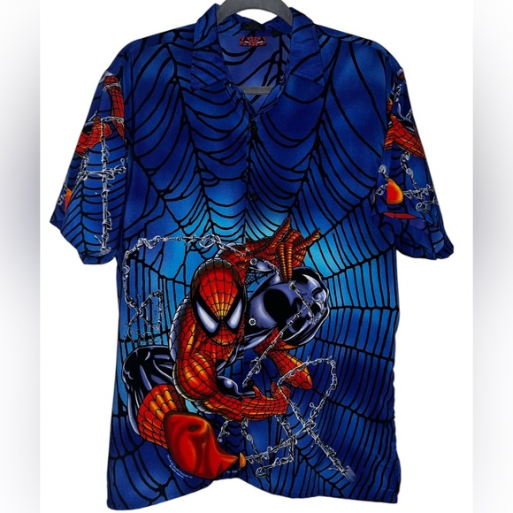 Rare Vintage 2001 Spider-Man Marvel Comics Button Up Shirt - Picture 1 of 10